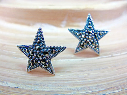 Star Marcasite 925 Sterling Silver Stud Earrings
