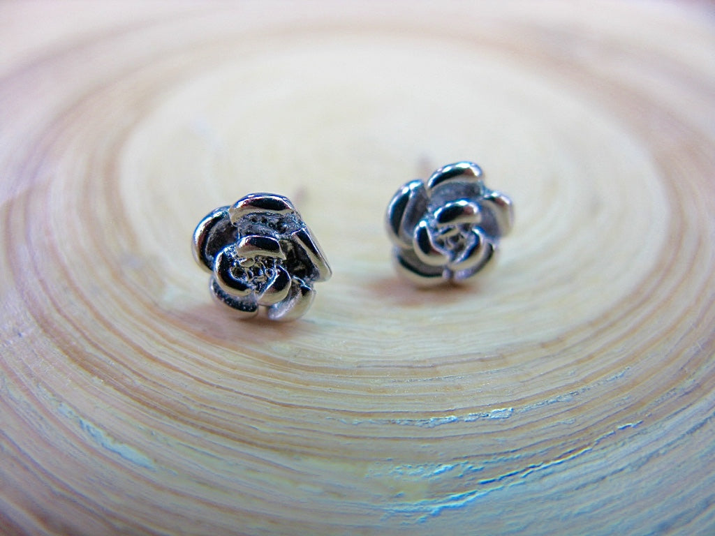 Peony Flower 925 Sterling Silver Stud Earrings