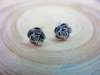 Peony Flower 925 Sterling Silver Stud Earrings