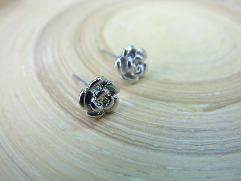 Peony Flower 925 Sterling Silver Stud Earrings