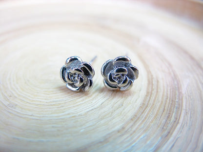 Peony Flower 925 Sterling Silver Stud Earrings