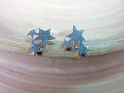 3 Stars 925 Sterling Silver Stud Earrings
