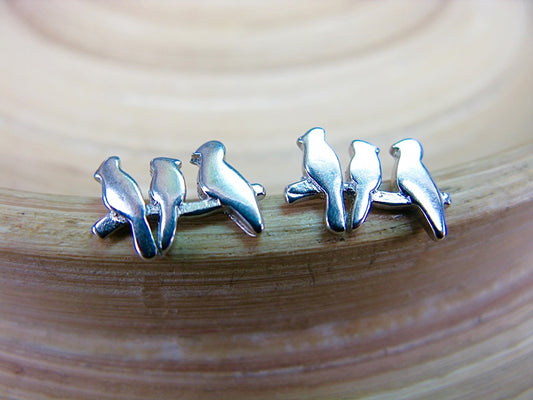 Three Birds 925 Sterling Silver Stud Earrings