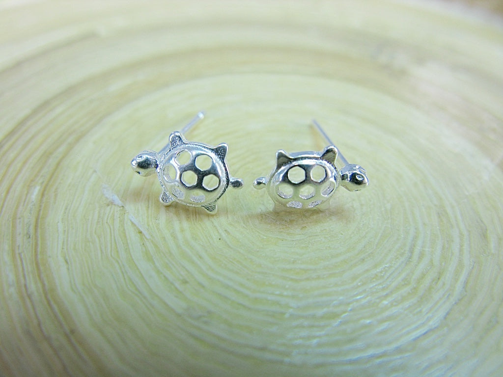 Turtle Filigree 925 Sterling Silver Stud Earrings