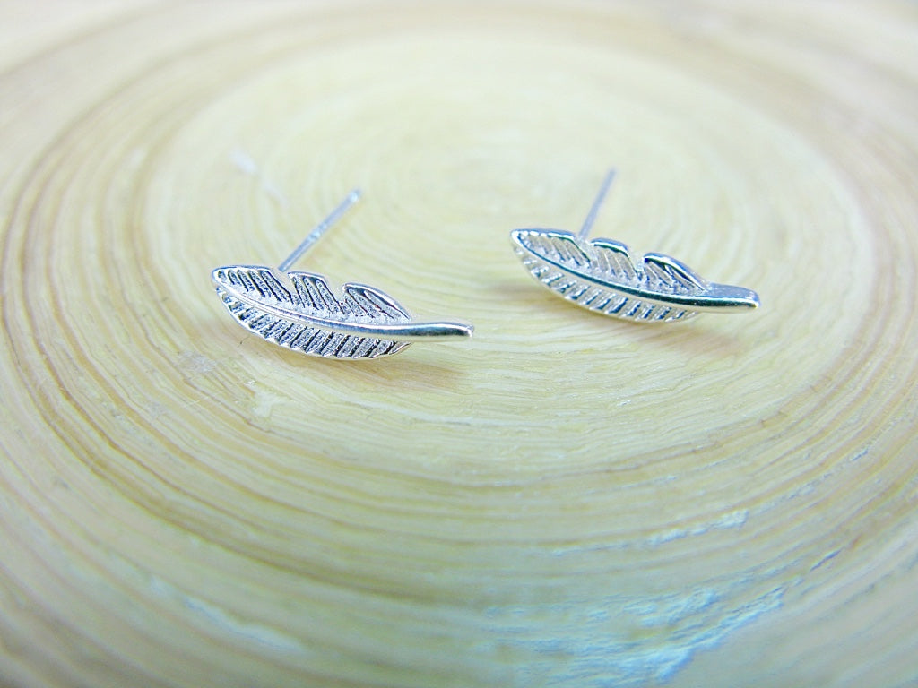 Leaf 925 Sterling Silver Stud Earrings